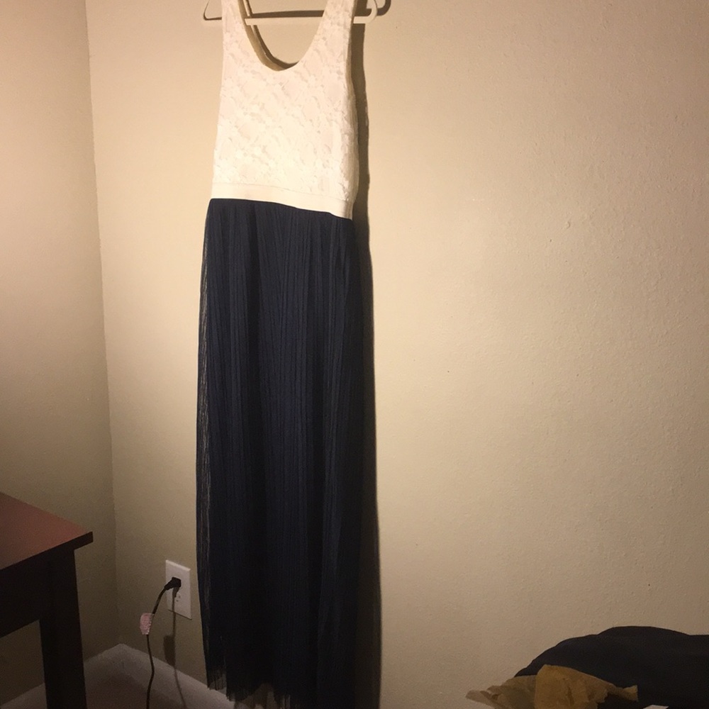 Plus size pleated maxi dress with lace detail